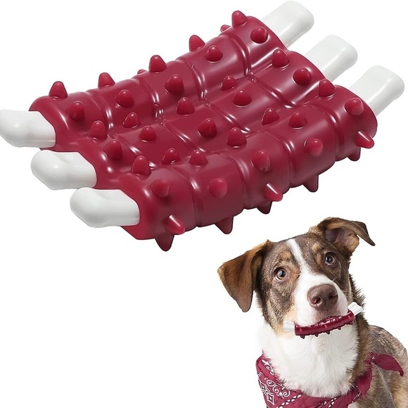 Dog Chew Toys Durable Nylon Aggressive Chewers Clean Teeth Lamb Chop - Picture 1 of 7